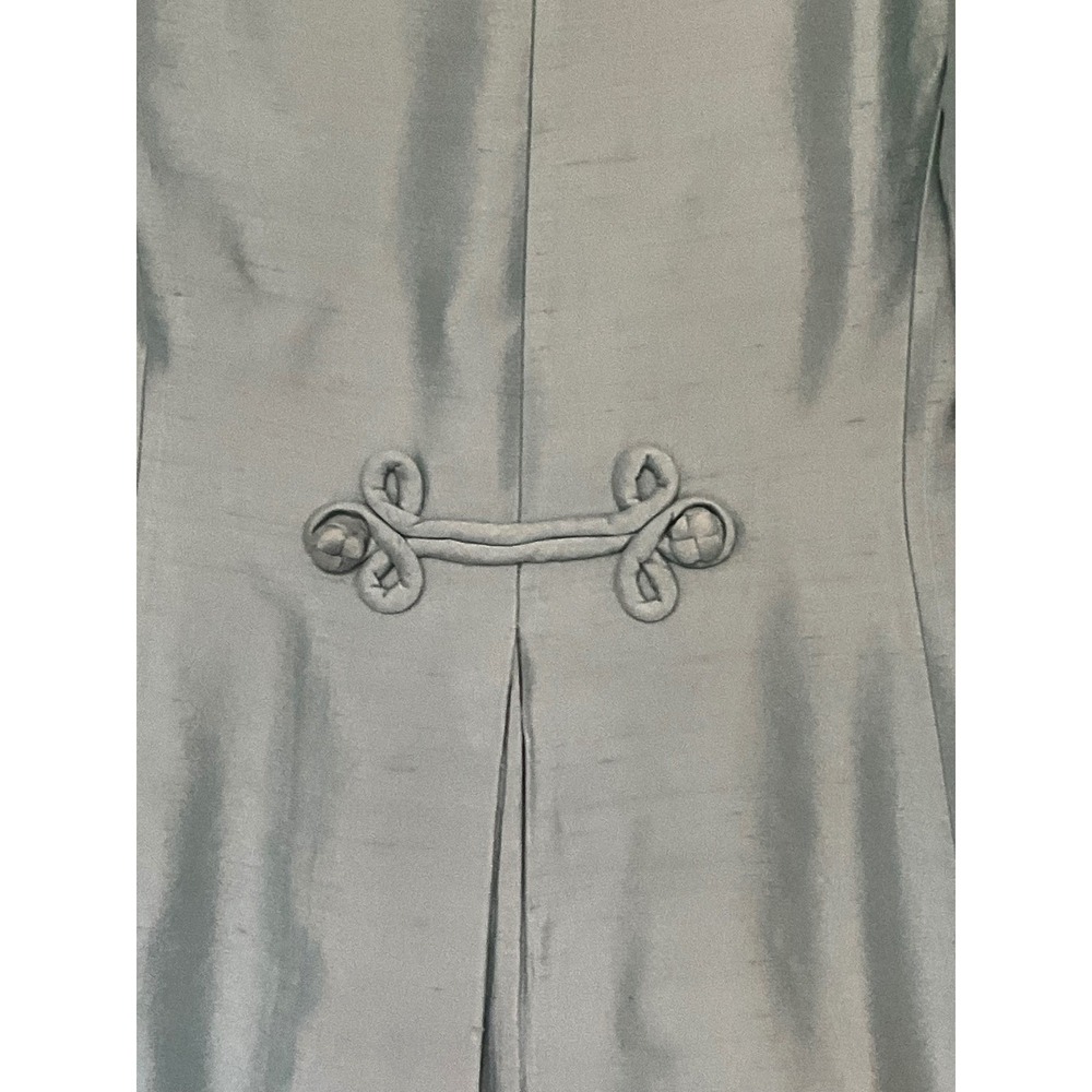 Vintage Kent Originals Abigail Silk Shantung Frog Closure Coat Seafoam Green 10 - Picture 5 of 7